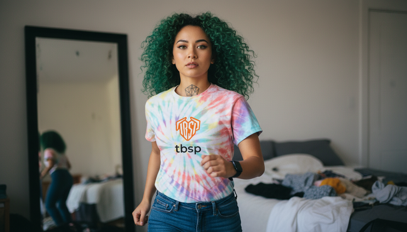 Dyenomite Rainbow Tie-Dye T-shirt (FRONT)