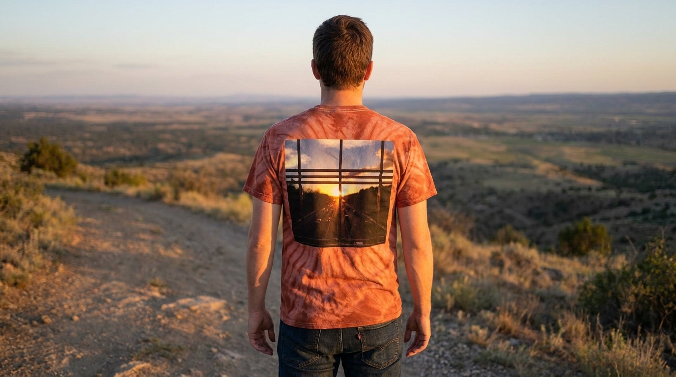 AI Generated Dyenomite Rainbow Tie-Dye T-shirt (BACK)